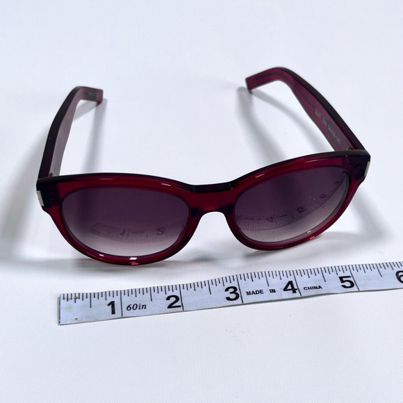 Saint Laurent Paris Burgundy Red Oval Sunglasses SL67 - Picture 3 of 8